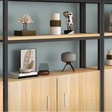 Trendy Vertical Wood Alloy Frame Display Bookshelf Image - 8