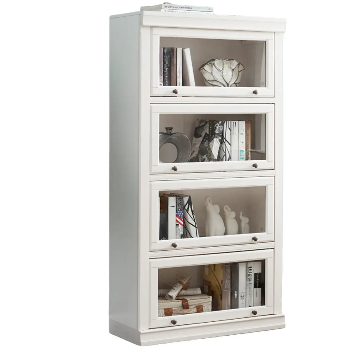 Trendy White Closed Wooden Standard Storage Bookcase Image - 11
