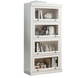 Trendy White Closed Wooden Standard Storage Bookcase Image - 11