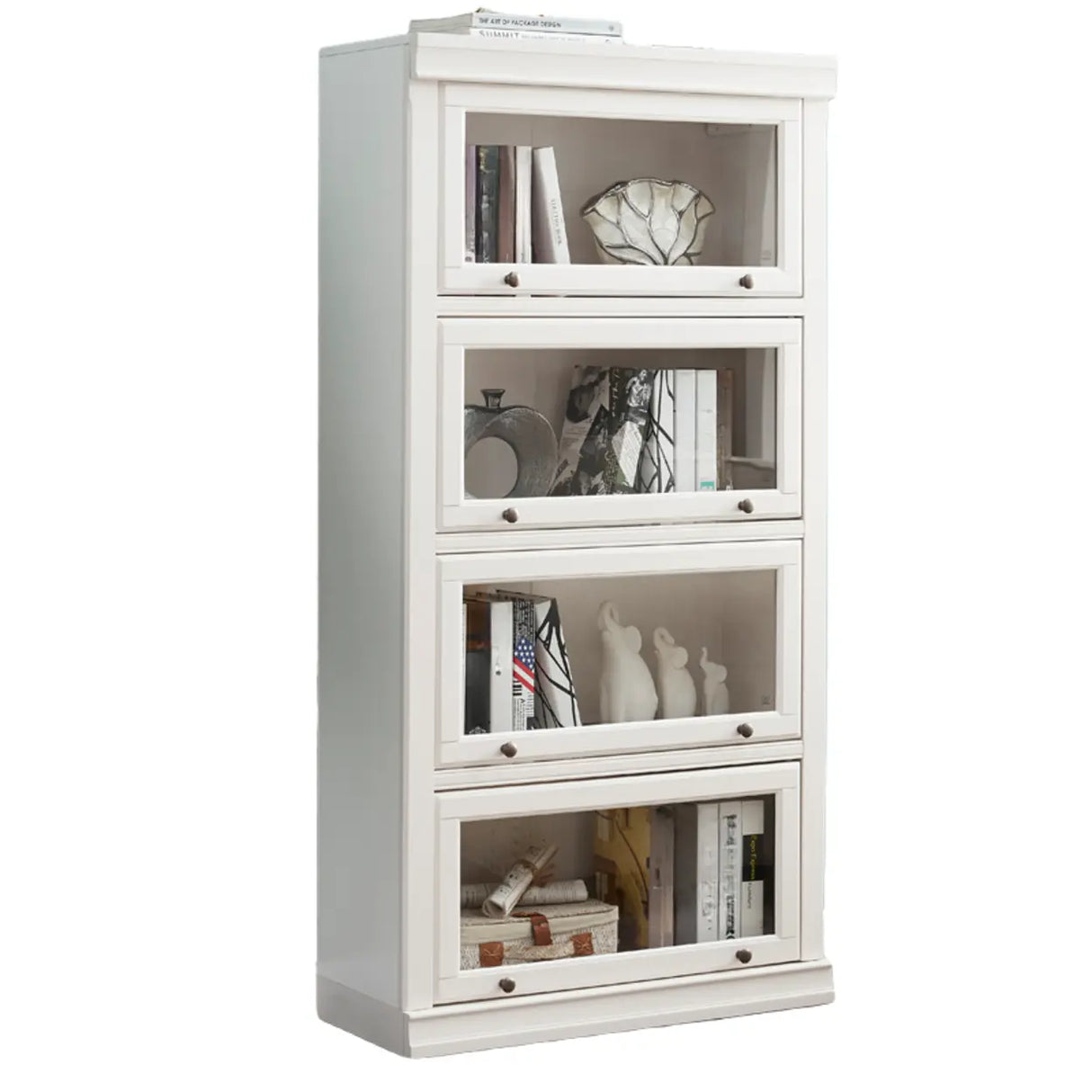 Trendy White Closed Wooden Standard Storage Bookcase Image - 13