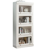 Trendy White Closed Wooden Standard Storage Bookcase Image - 14