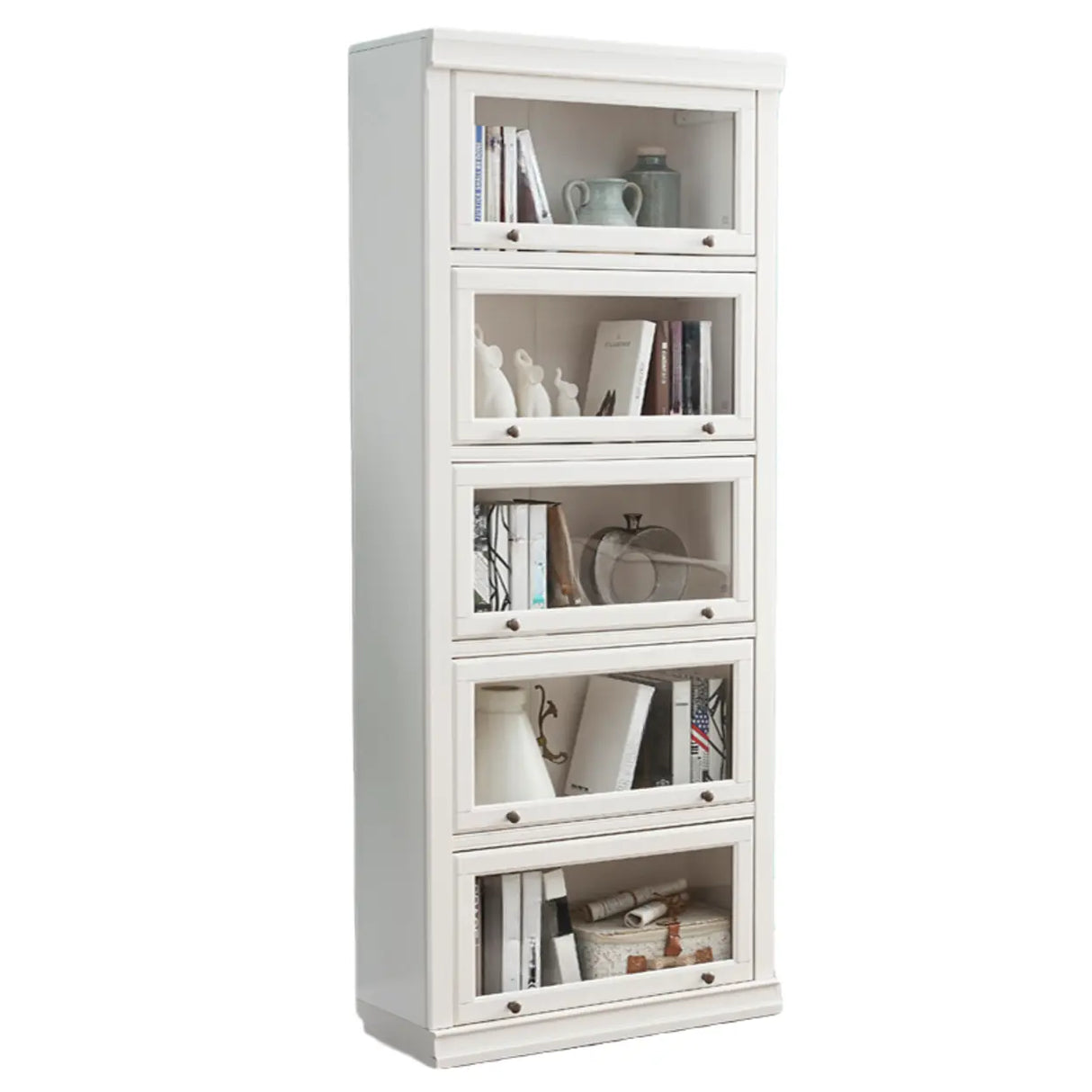 Trendy White Closed Wooden Standard Storage Bookcase Image - 18