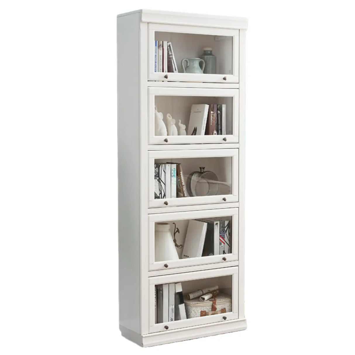 Trendy White Closed Wooden Standard Storage Bookcase Image - 19