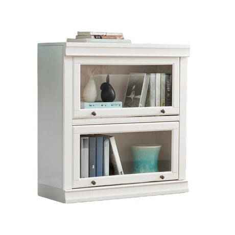 Trendy White Closed Wooden Standard Storage Bookcase Image - 2