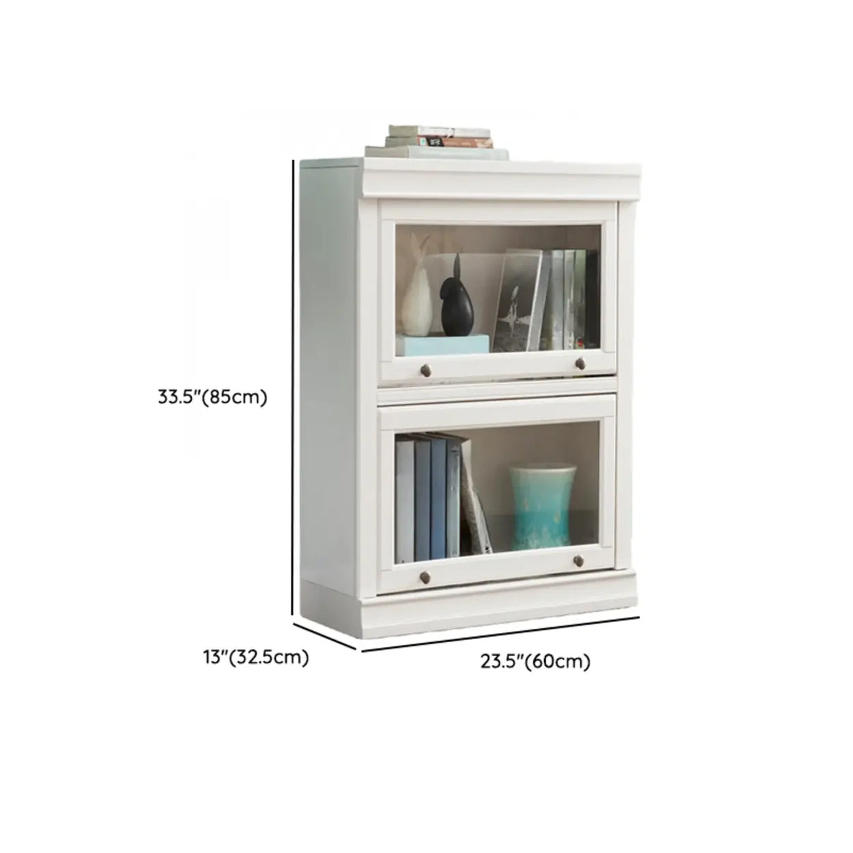 Trendy White Closed Wooden Standard Storage Bookcase Image - 22