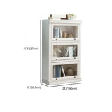 Trendy White Closed Wooden Standard Storage Bookcase Image - 26