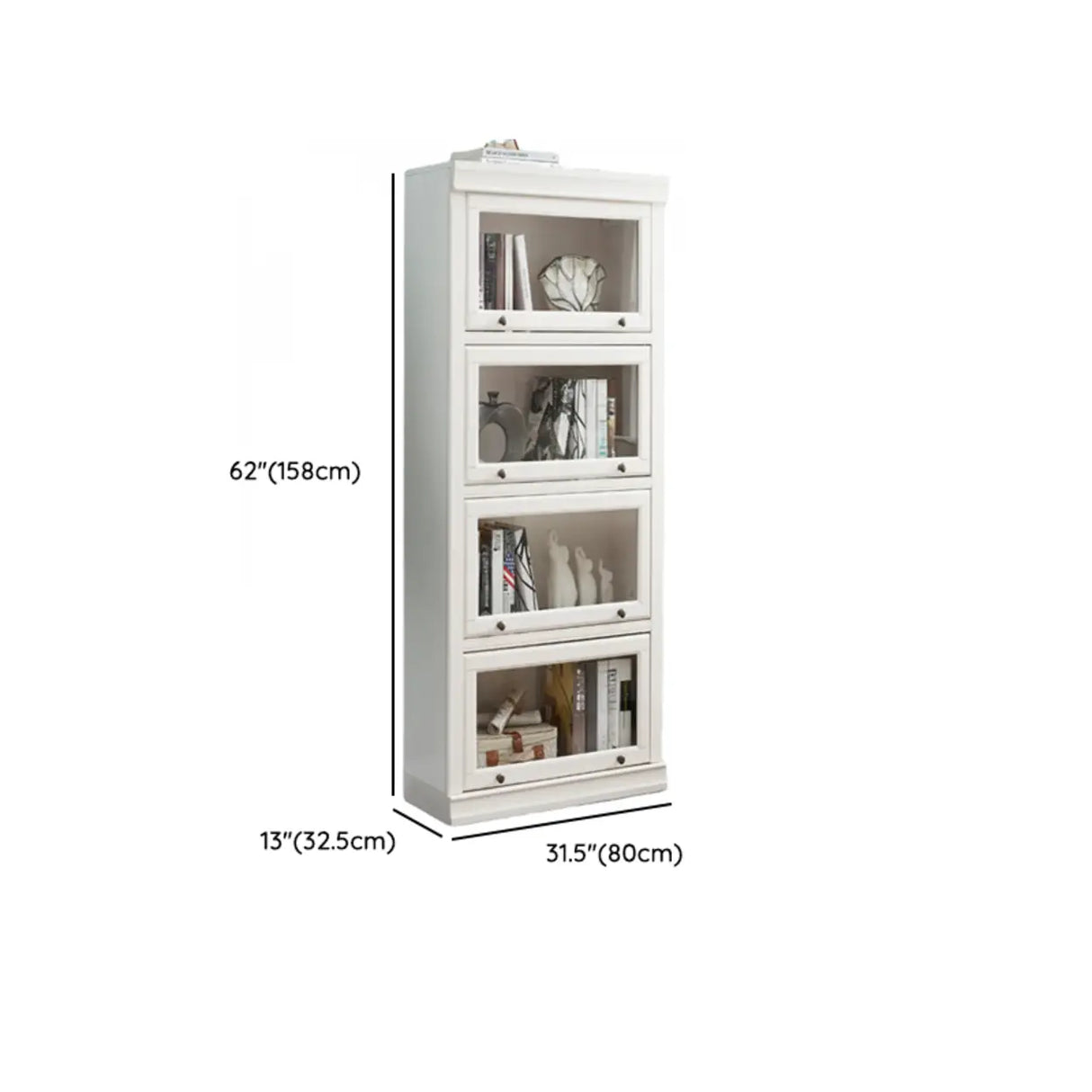 Trendy White Closed Wooden Standard Storage Bookcase Image - 27