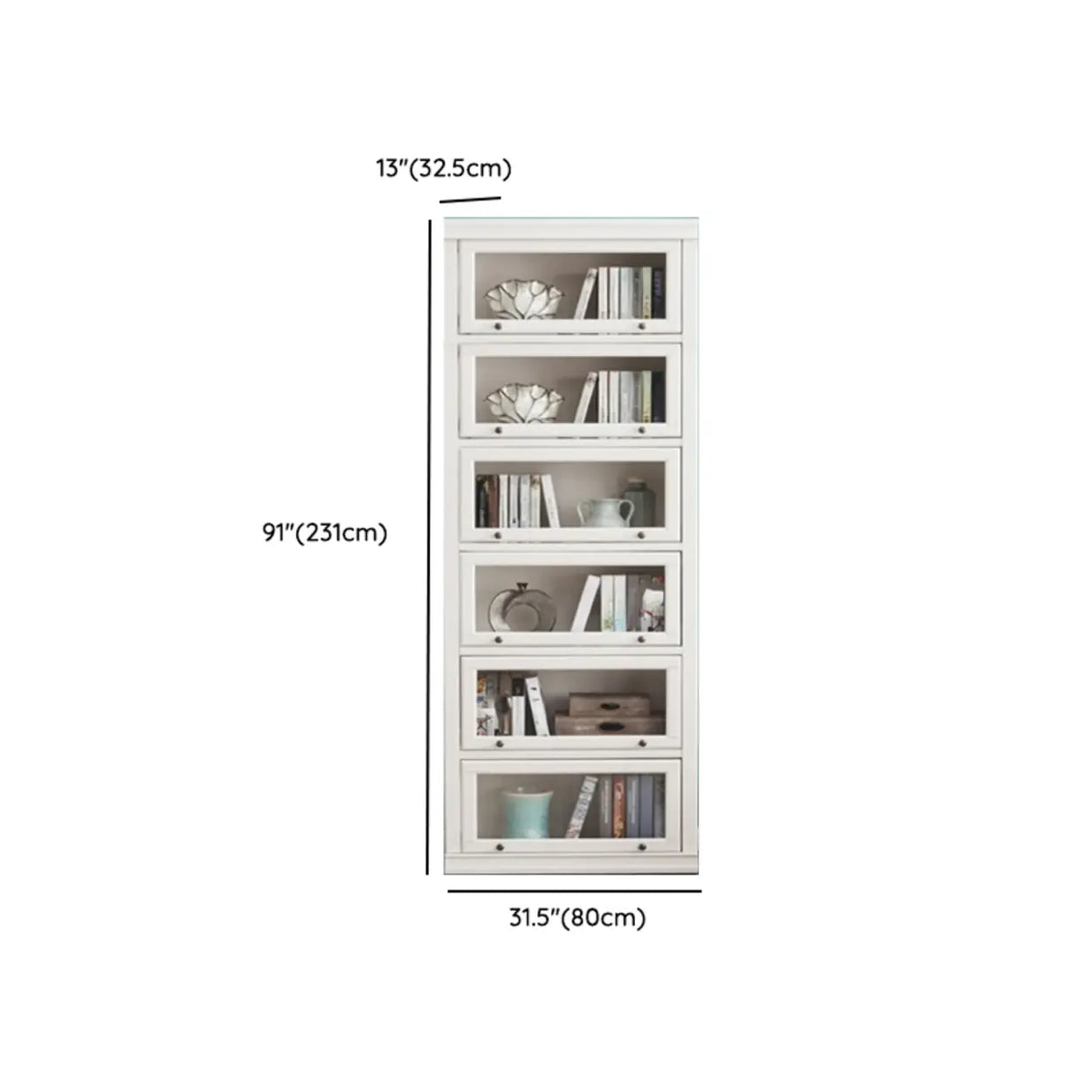 Trendy White Closed Wooden Standard Storage Bookcase Image - 29