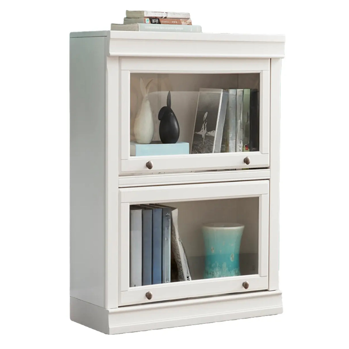 Trendy White Closed Wooden Standard Storage Bookcase Image - 3