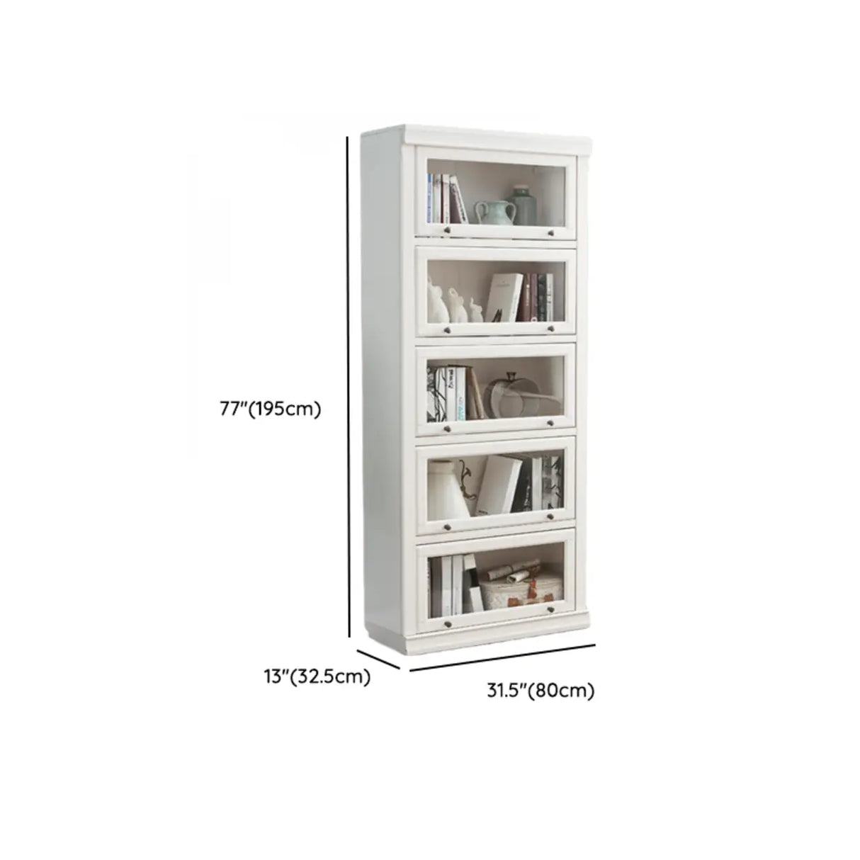 Trendy White Closed Wooden Standard Storage Bookcase Image - 30