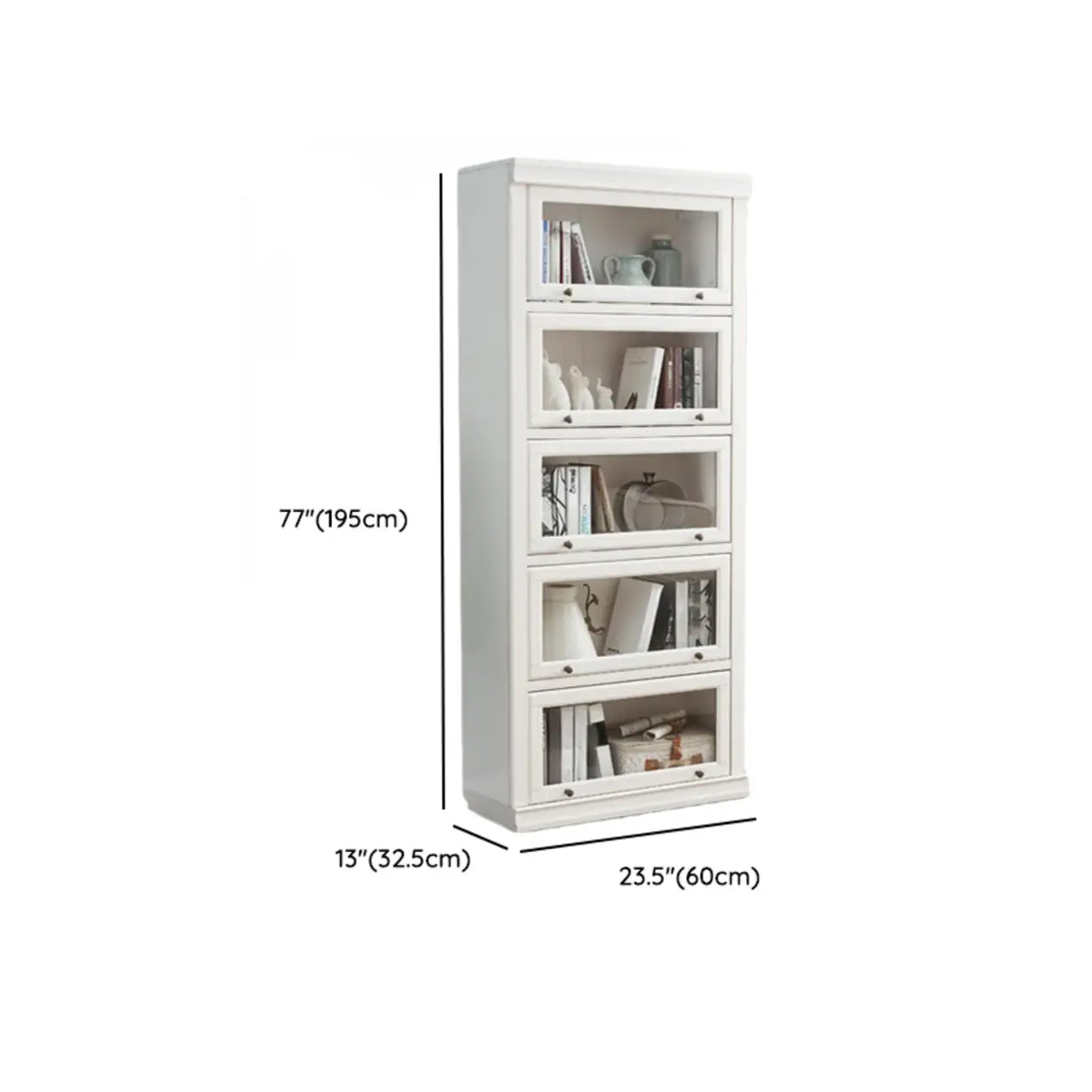 Trendy White Closed Wooden Standard Storage Bookcase Image - 32