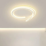 Trendy White Round Dimmable Flush Mount Ceiling Light Image - 1
