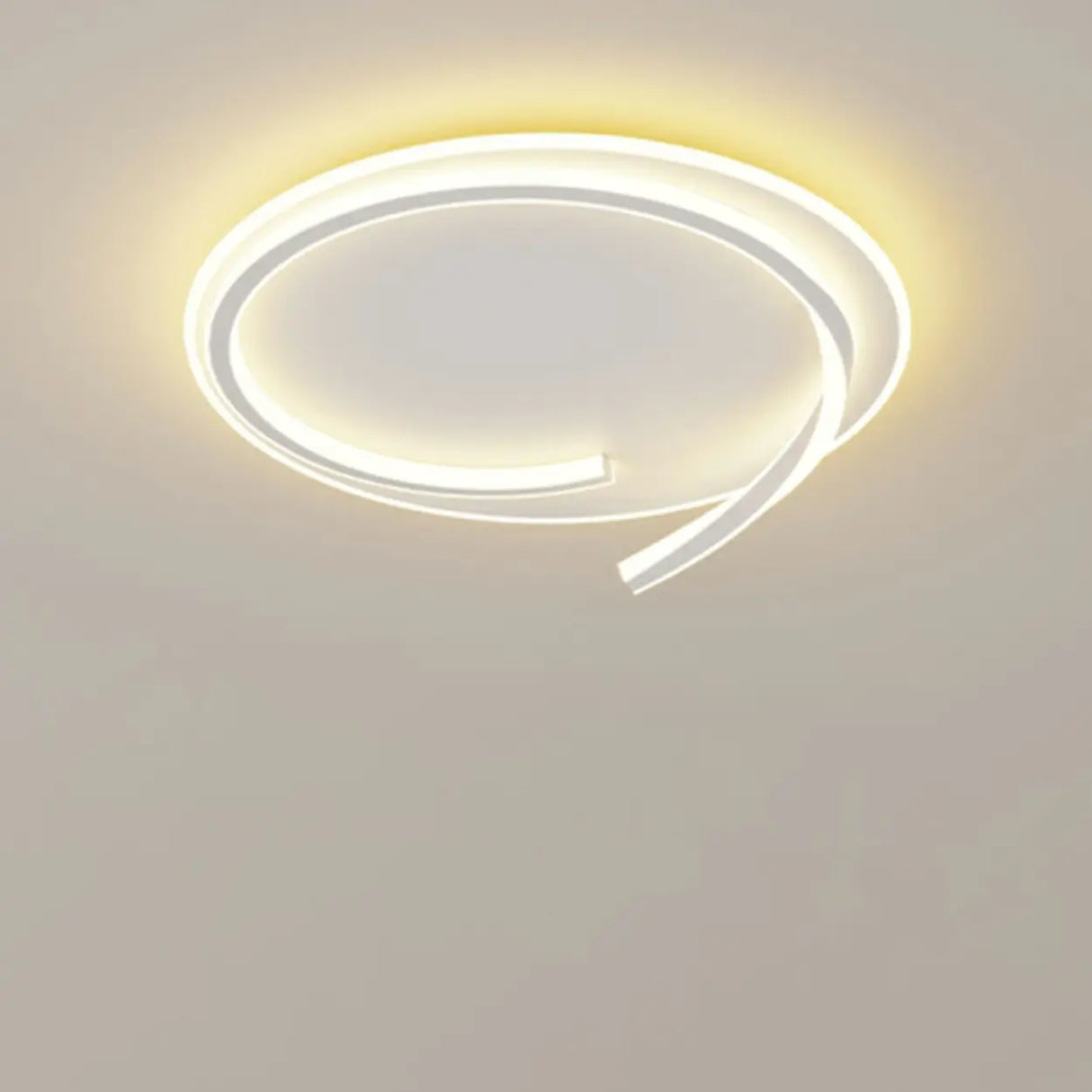 Trendy White Round Dimmable Flush Mount Ceiling Light Image - 11