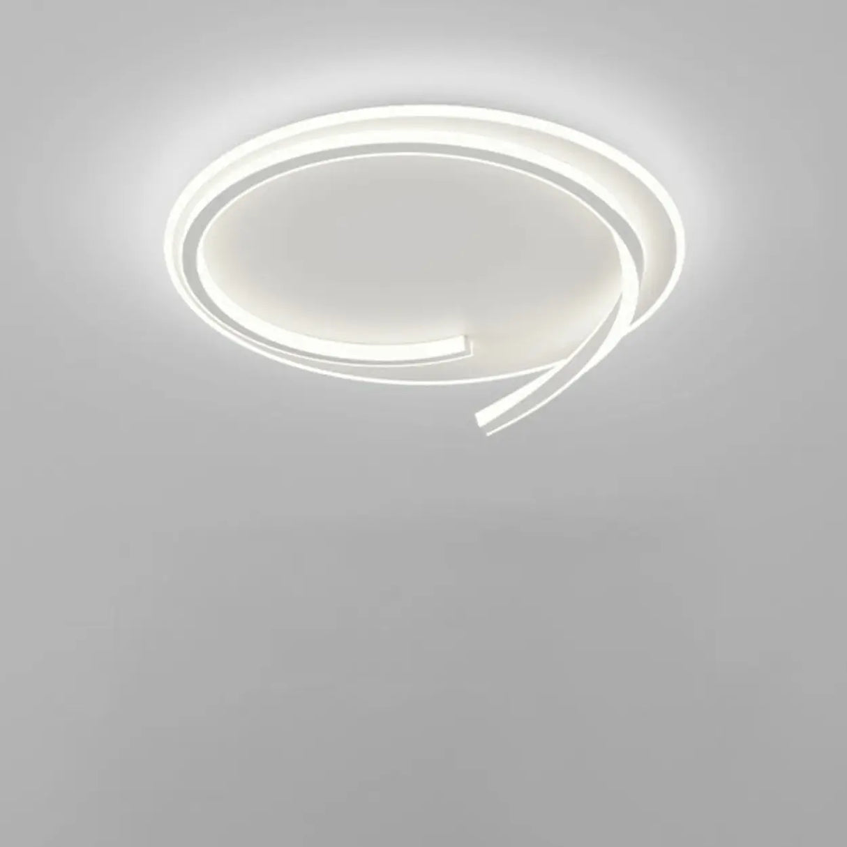 Trendy White Round Dimmable Flush Mount Ceiling Light Image - 12
