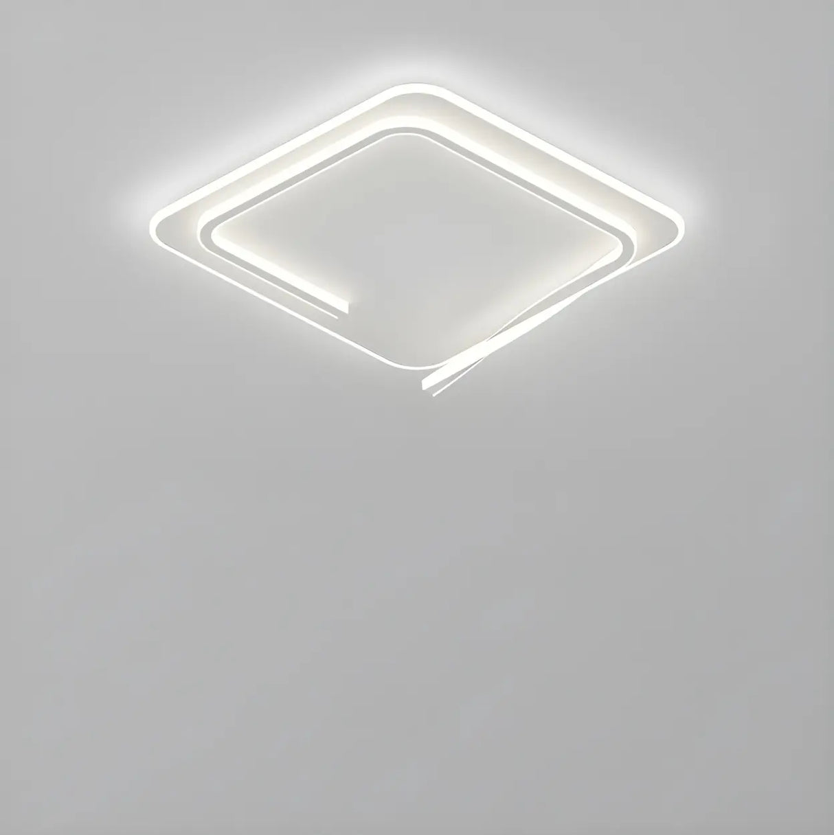 Trendy White Round Dimmable Flush Mount Ceiling Light Image - 13