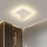 Trendy White Round Dimmable Flush Mount Ceiling Light Image - 3