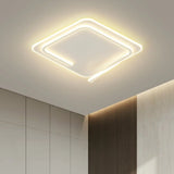 Trendy White Round Dimmable Flush Mount Ceiling Light Image - 4