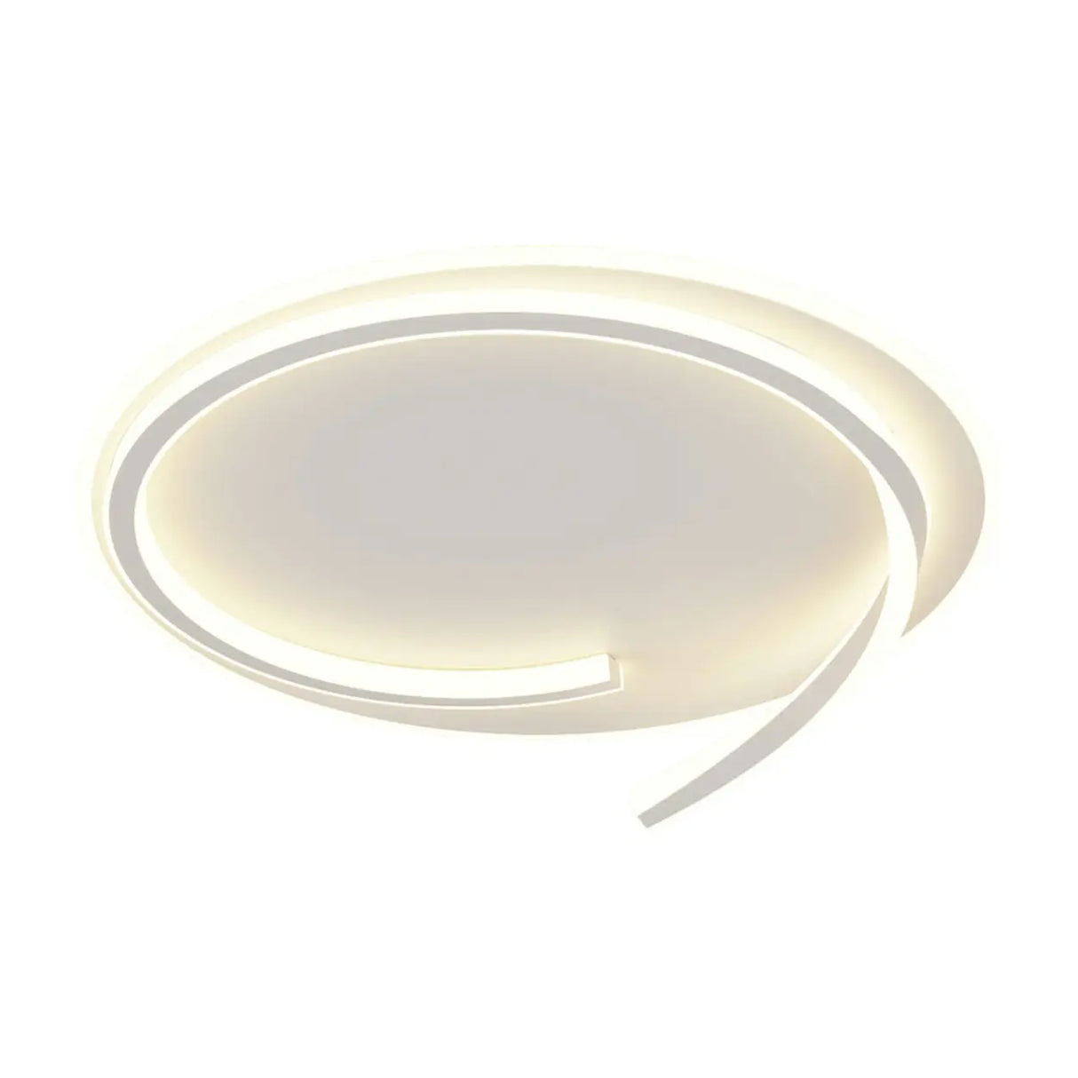 Trendy White Round Dimmable Flush Mount Ceiling Light Image - 5