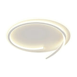 Trendy White Round Dimmable Flush Mount Ceiling Light Image - 5