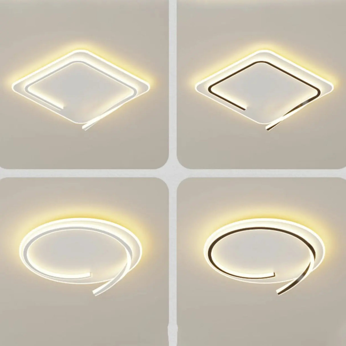 Trendy White Round Dimmable Flush Mount Ceiling Light Image - 6