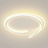 Trendy White Round Dimmable Flush Mount Ceiling Light Image - 9