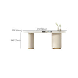 Trendy White Stone Free Form Drawers Executive Desk #size