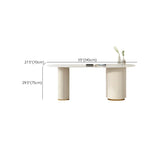 Trendy White Stone Free Form Drawers Executive Desk Image - 12