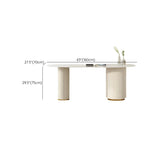 Trendy White Stone Free Form Drawers Executive Desk Image - 13