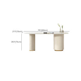 Trendy White Stone Free Form Drawers Executive Desk Image - 15