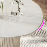Trendy White Stone Free Form Shaped Office Desk Image - 7