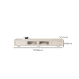 Trendy White Wood Drawers Cabinet Rectangle TV Stand #size