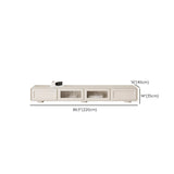 Trendy White Wood Drawers Cabinet Rectangle TV Stand Image - 11