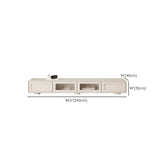 Trendy White Wood Drawers Cabinet Rectangle TV Stand Image - 12