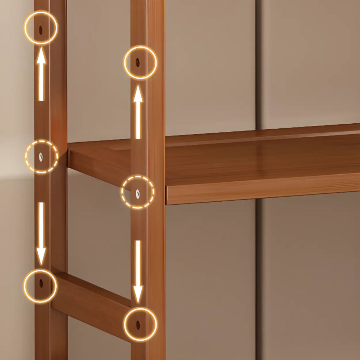 Trendy Wooden Open Back Vertical Etagere Bookshelf Image - 11
