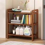 Trendy Wooden Open Back Vertical Etagere Bookshelf Image - 14