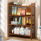 Trendy Wooden Open Back Vertical Etagere Bookshelf Image - 18