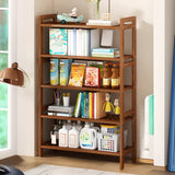 Trendy Wooden Open Back Vertical Etagere Bookshelf Image - 19