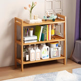 Trendy Wooden Open Back Vertical Etagere Bookshelf Image - 24