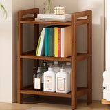 Trendy Wooden Open Back Vertical Etagere Bookshelf Image - 28