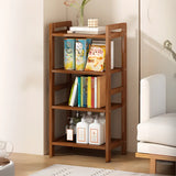 Trendy Wooden Open Back Vertical Etagere Bookshelf Image - 29
