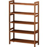 Trendy Wooden Open Back Vertical Etagere Bookshelf Image - 2