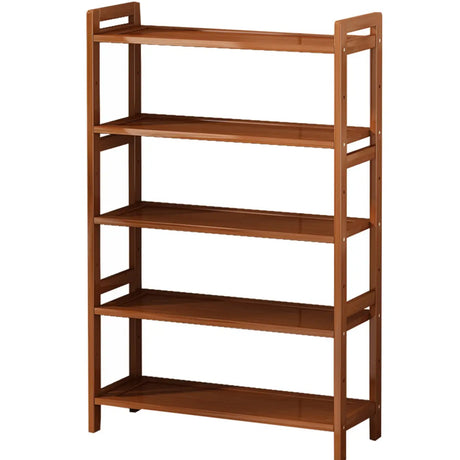 Trendy Wooden Open Back Vertical Etagere Bookshelf Image - 2