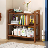 Trendy Wooden Open Back Vertical Etagere Bookshelf Image - 32