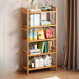 Trendy Wooden Open Back Vertical Etagere Bookshelf Image - 34