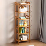 Trendy Wooden Open Back Vertical Etagere Bookshelf Image - 35