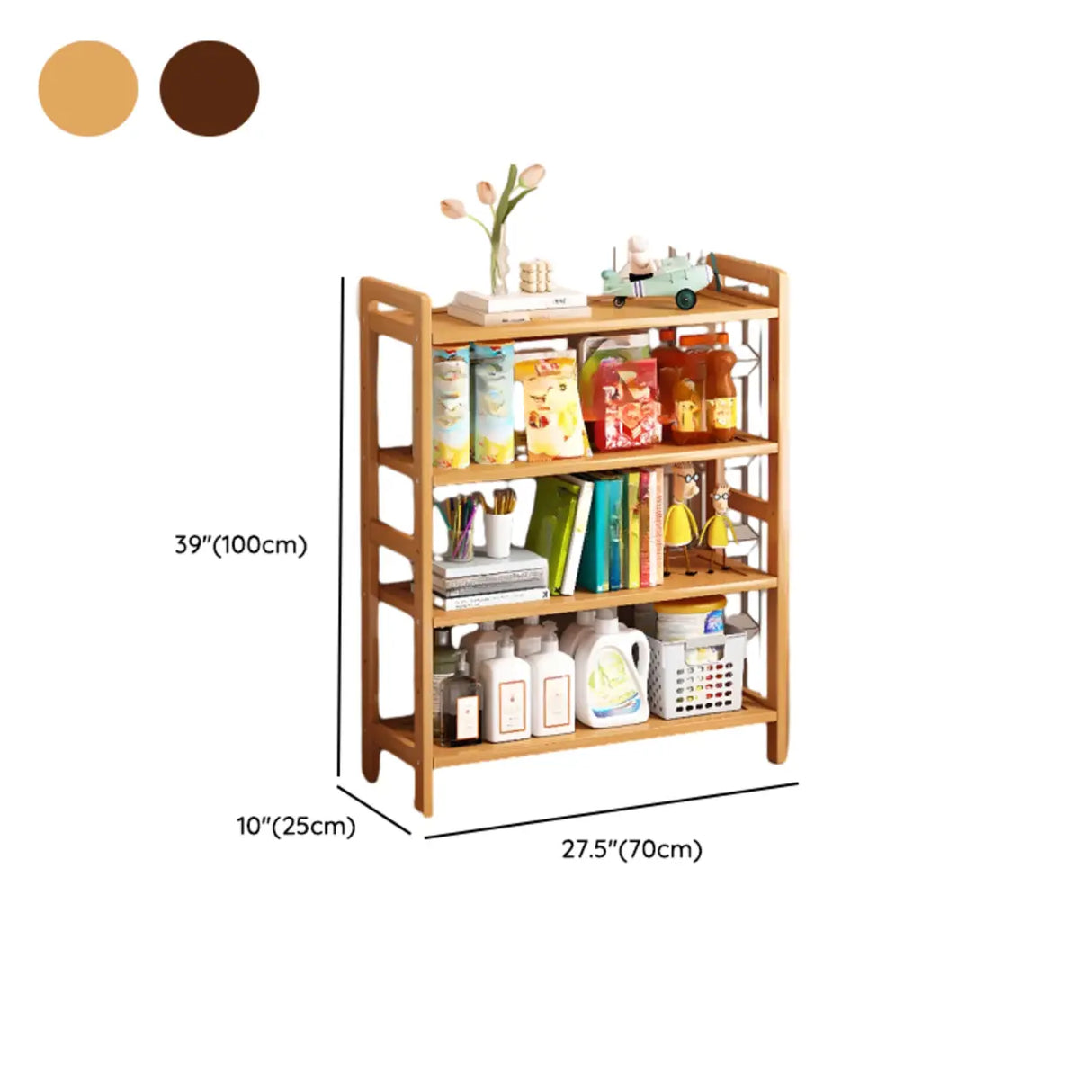 Trendy Wooden Open Back Vertical Etagere Bookshelf Image - 42