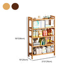 Trendy Wooden Open Back Vertical Etagere Bookshelf Image - 45