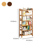 Trendy Wooden Open Back Vertical Etagere Bookshelf Image - 47