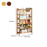 Trendy Wooden Open Back Vertical Etagere Bookshelf Image - 48