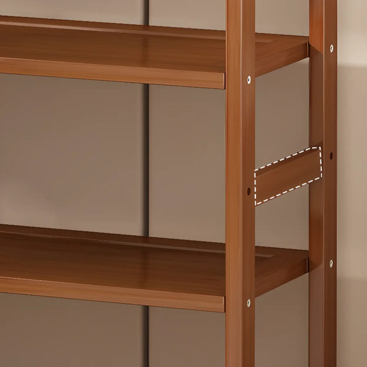 Trendy Wooden Open Back Vertical Etagere Bookshelf Image - 5